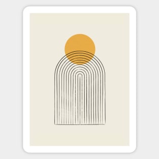 Sun mountain abstract - Mid century modern Sticker